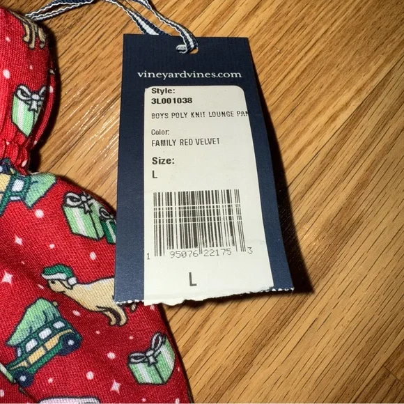 NEW Vineyard Vines Red‎ Knit Christmas Lounge Pants boys size L - Picture 2 of 8